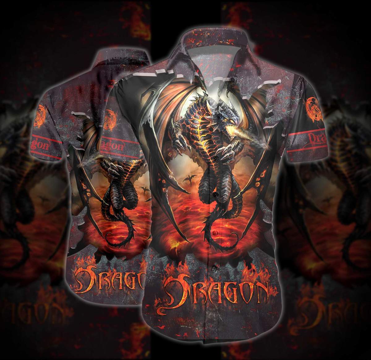 Hell Fire Dragon Hawaiian Shirt Pre12992