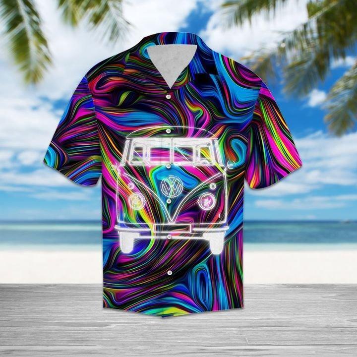 Hippie Bus Tie Dye Hawaiian Shirt Pre12918 Hippie Bus Tie Dye Hawaiian Shirt Pre12918