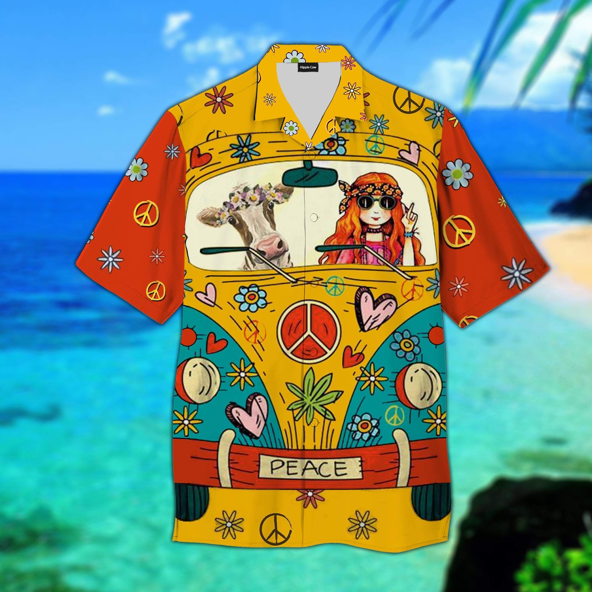 Hippie Cow Hawaiian Shirt Pre11407