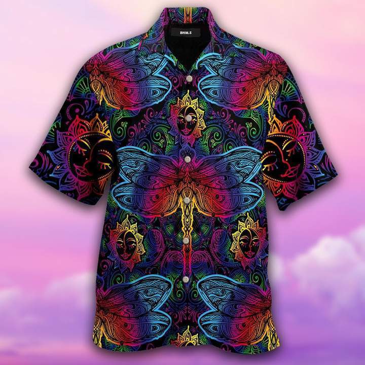 Hippie Mandala Dragonfly Hawaiian Shirt Pre12866