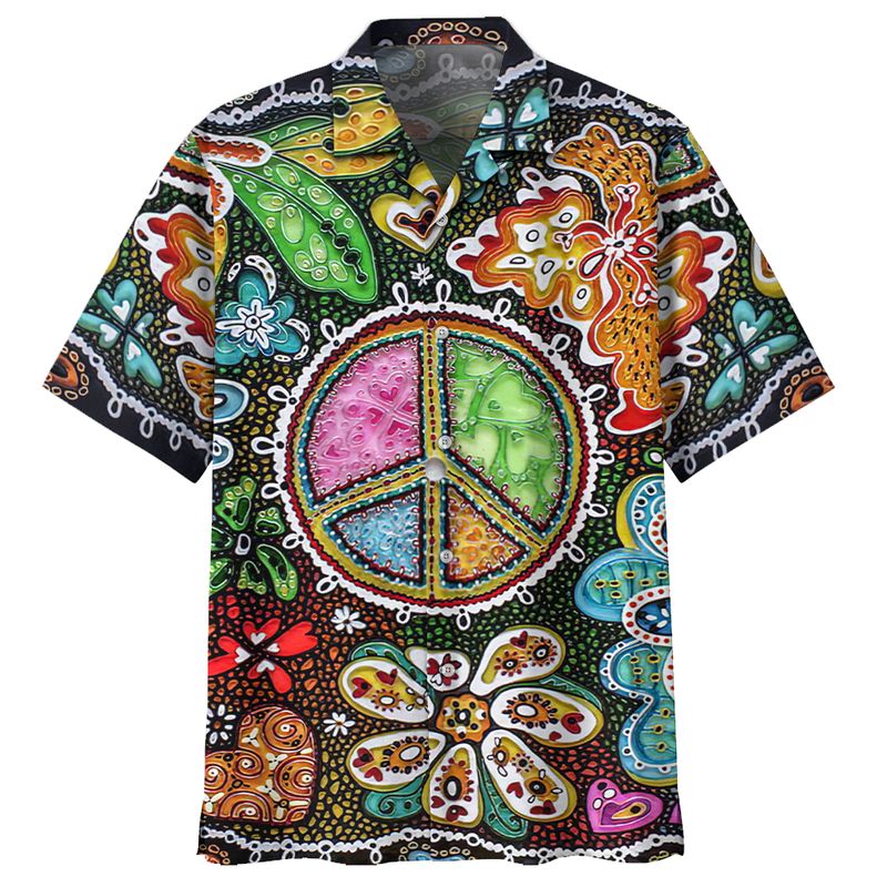 Hippie Peace Hawaiian Shirt Pre12875 Hippie Peace Hawaiian Shirt Pre12875