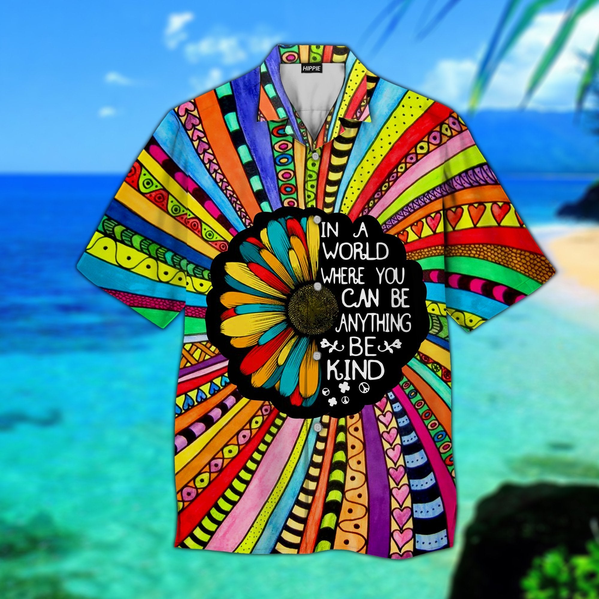 Hippie Sunflower Hawaiian Shirt Pre11219