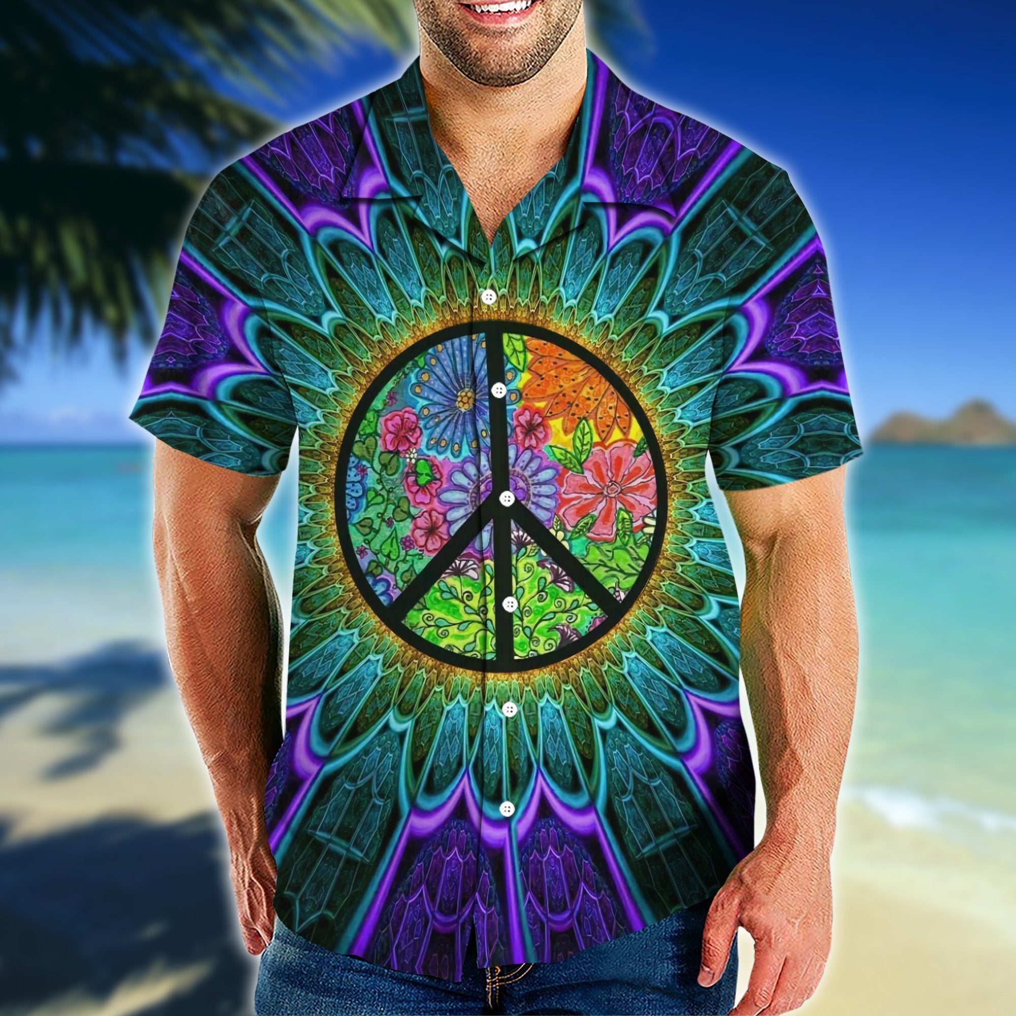 Hippie Tropical Hawaiian Shirt Pre12833