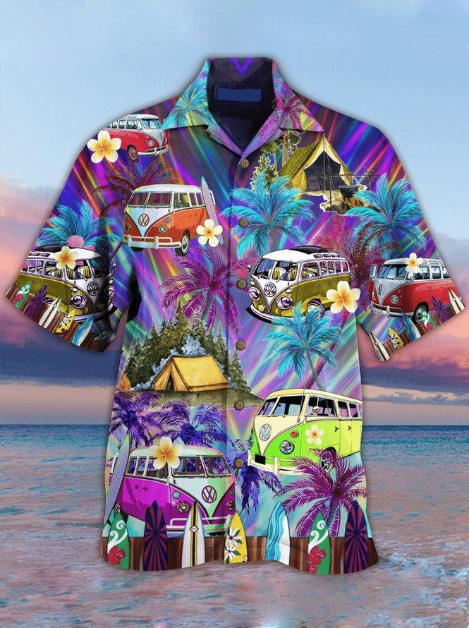 Hippie Van Bus Hawaiian Shirt Pre12893