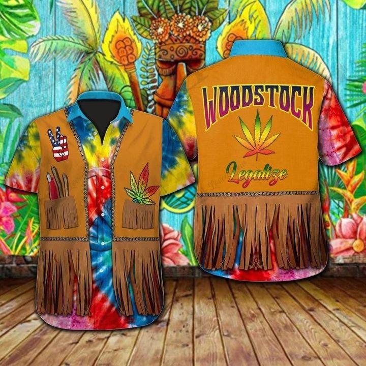 Hippie Weed Woodstock Hawaiian Shirt Pre11393