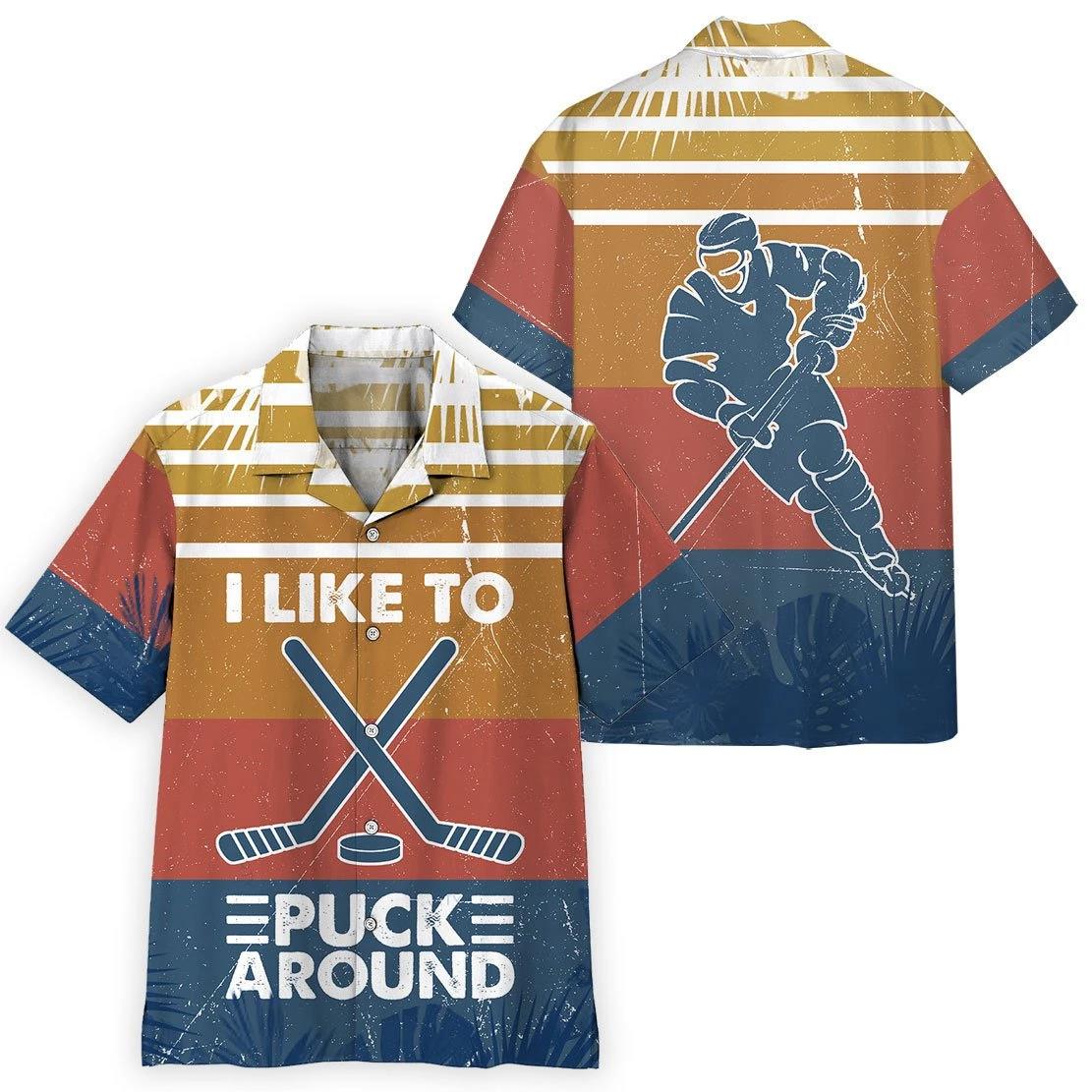 Hockey Hawaiian Shirt Pre11774