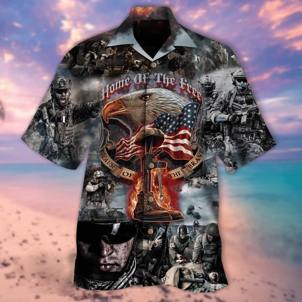 Home Of The Free Hawaiian Shirt Pre11352