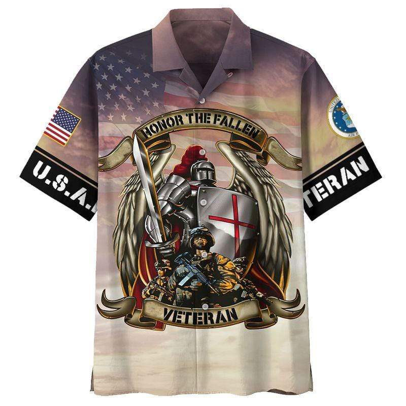 Honor The Fallen Us Air Force Veteran And Knight Templar Hawaiian Shirt Pre11310
