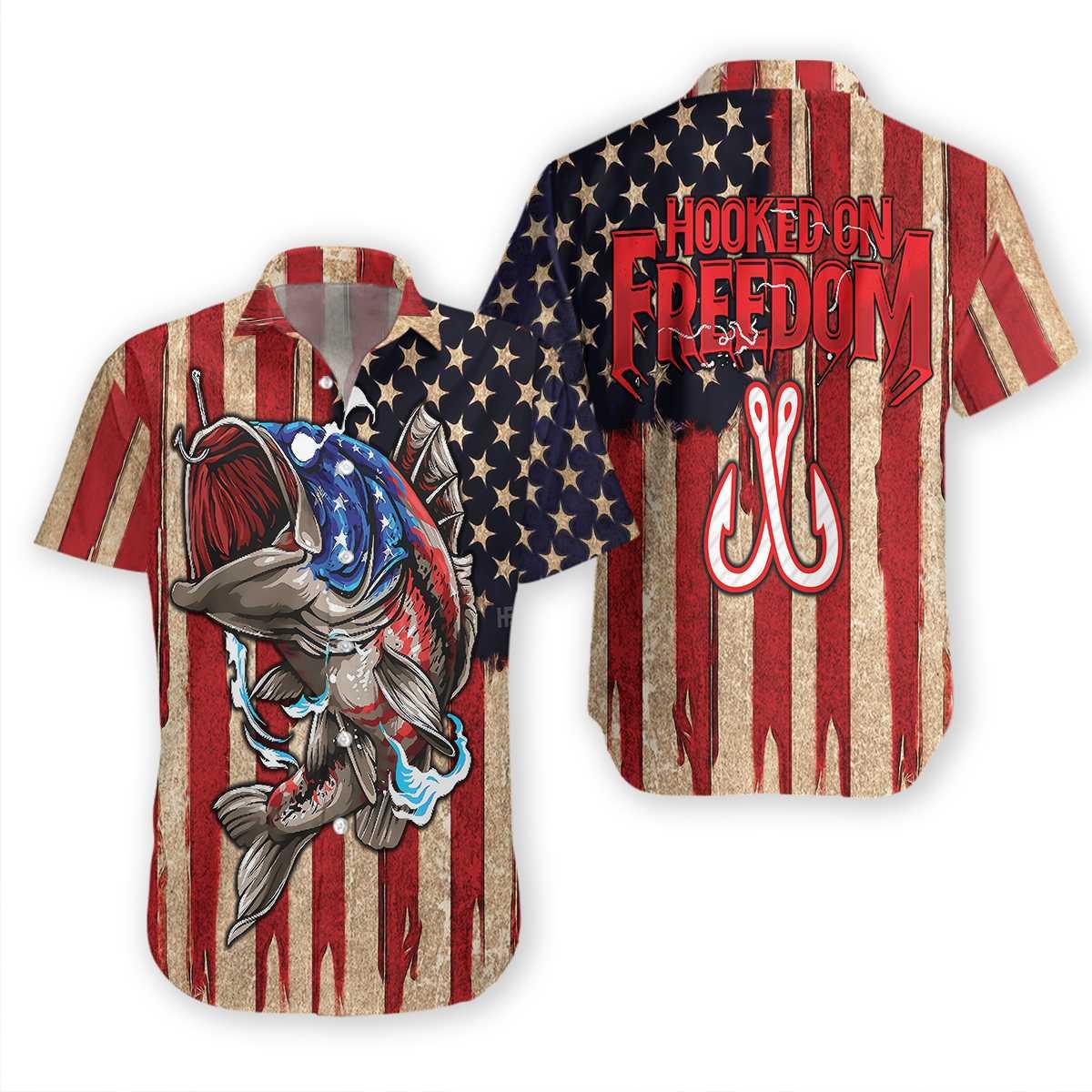 Hooked On Freedom Unisex Hawaiian Shirt Pre12905 Hooked On Freedom Unisex Hawaiian Shirt Pre12905