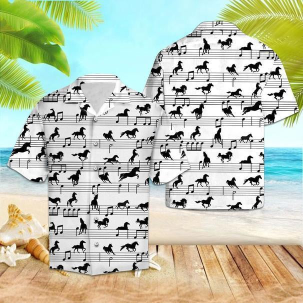 Horse Music Notes Hawaiian Shirt Pre12868
