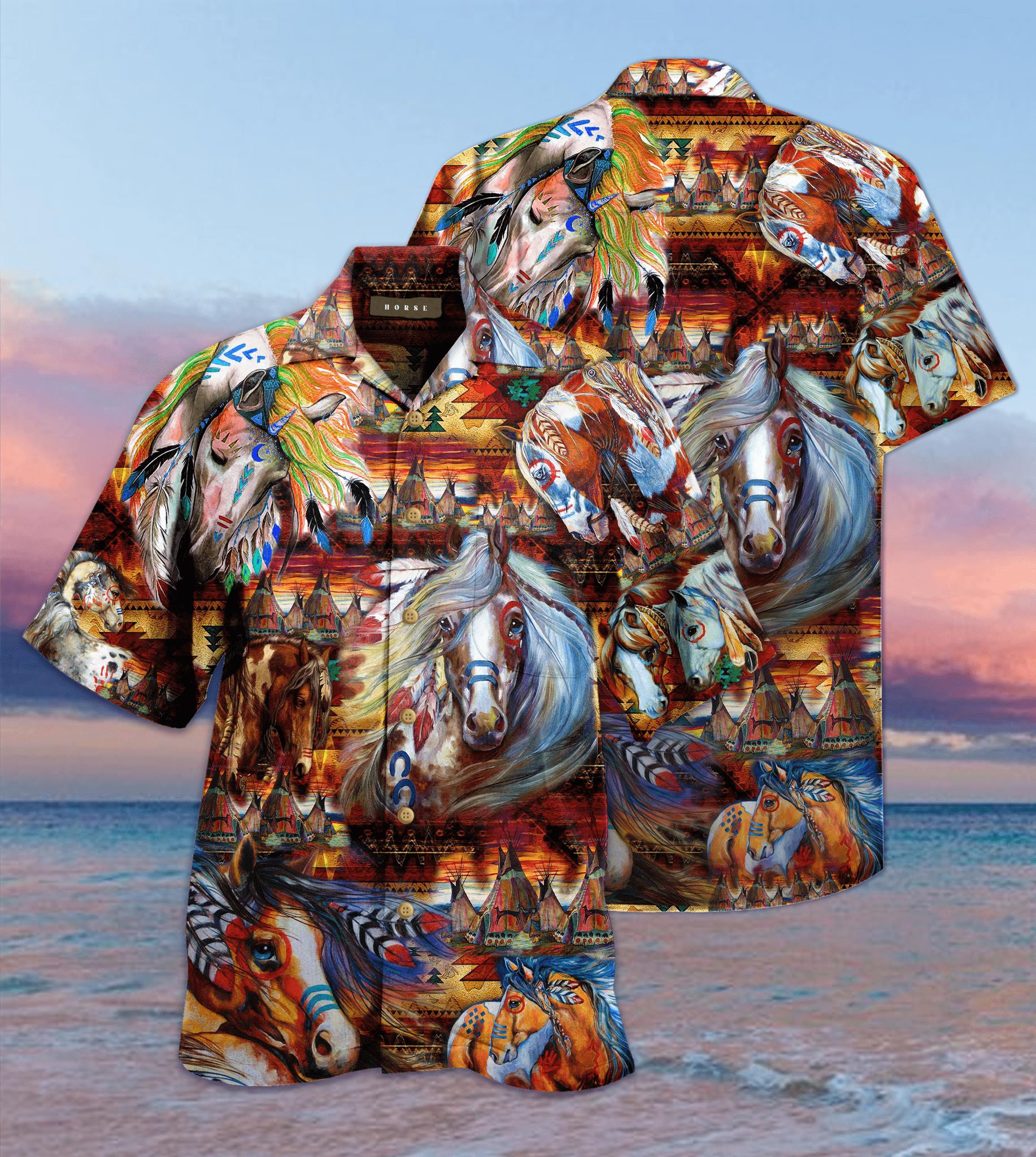 Horse Native American Hawaiian Shirt Pre12860