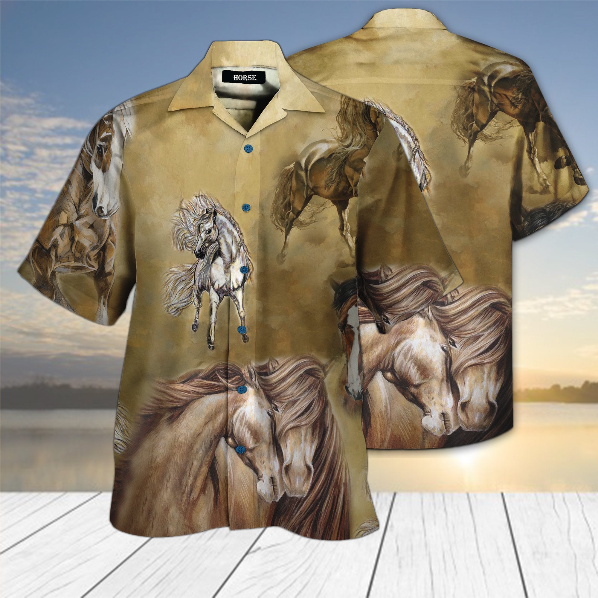 Horse Running Hawaiian Shirt Pre11358