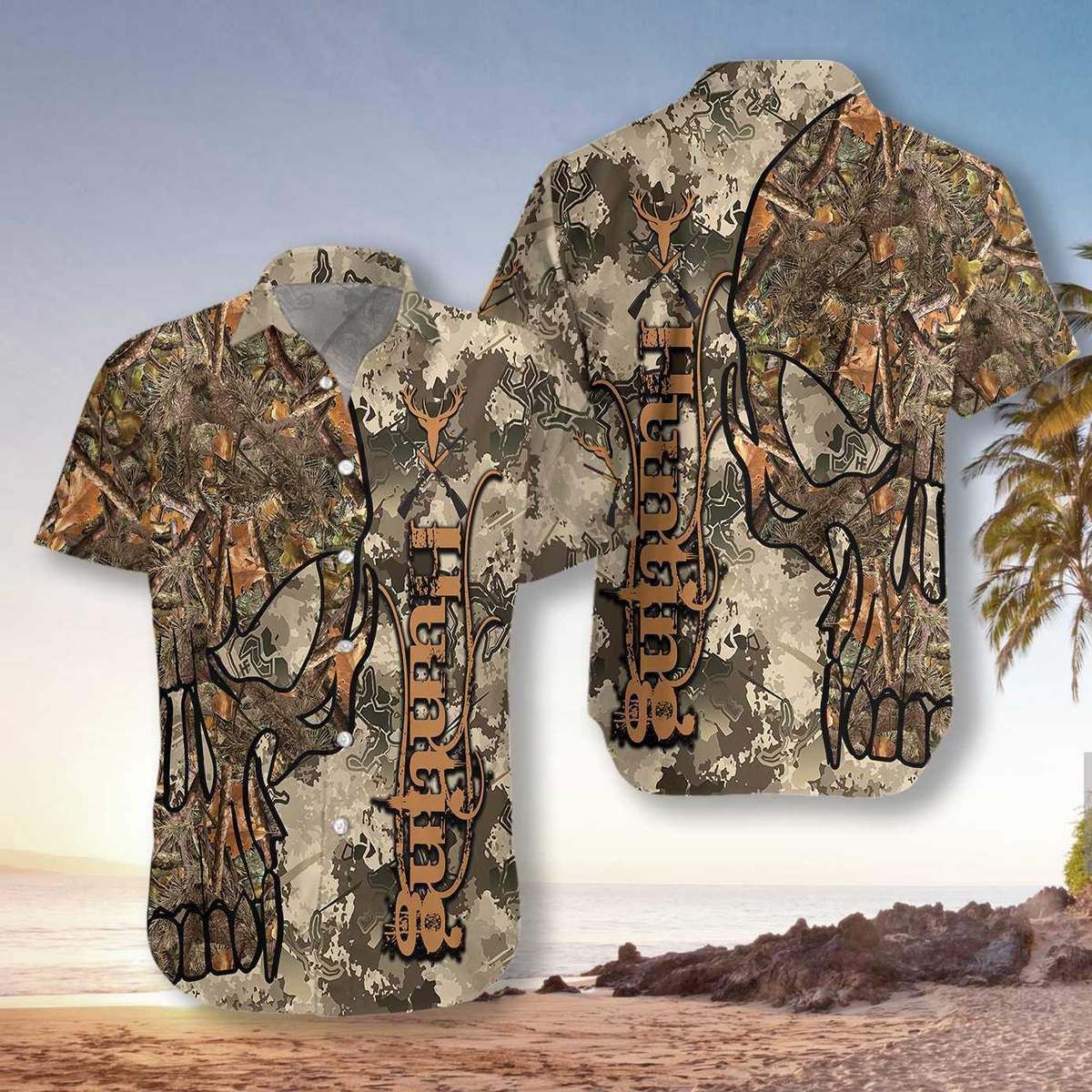 Hunting Skull Camo Unisex Hawaiian Shirt Pre12904 Hunting Skull Camo Unisex Hawaiian Shirt Pre12904
