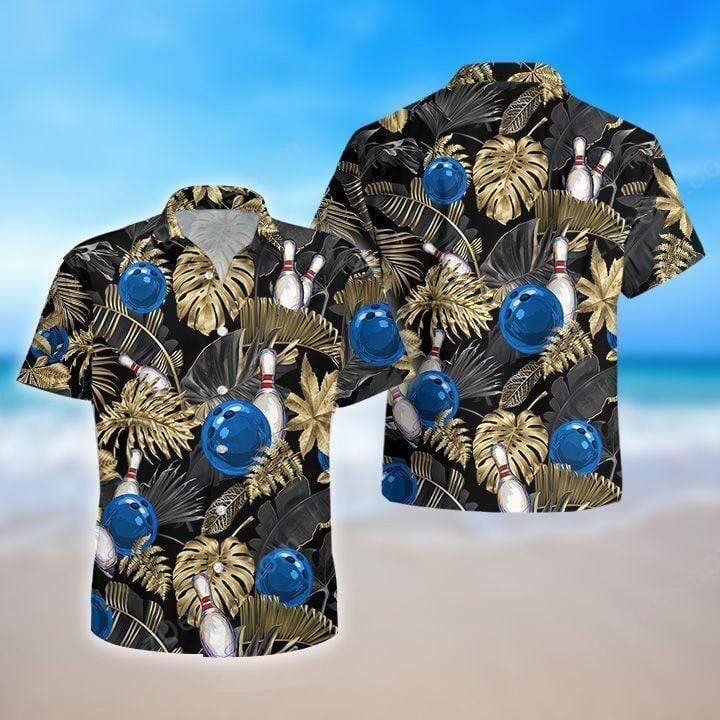 I Love Bowling Black Hawaiian Shirt Pre12888