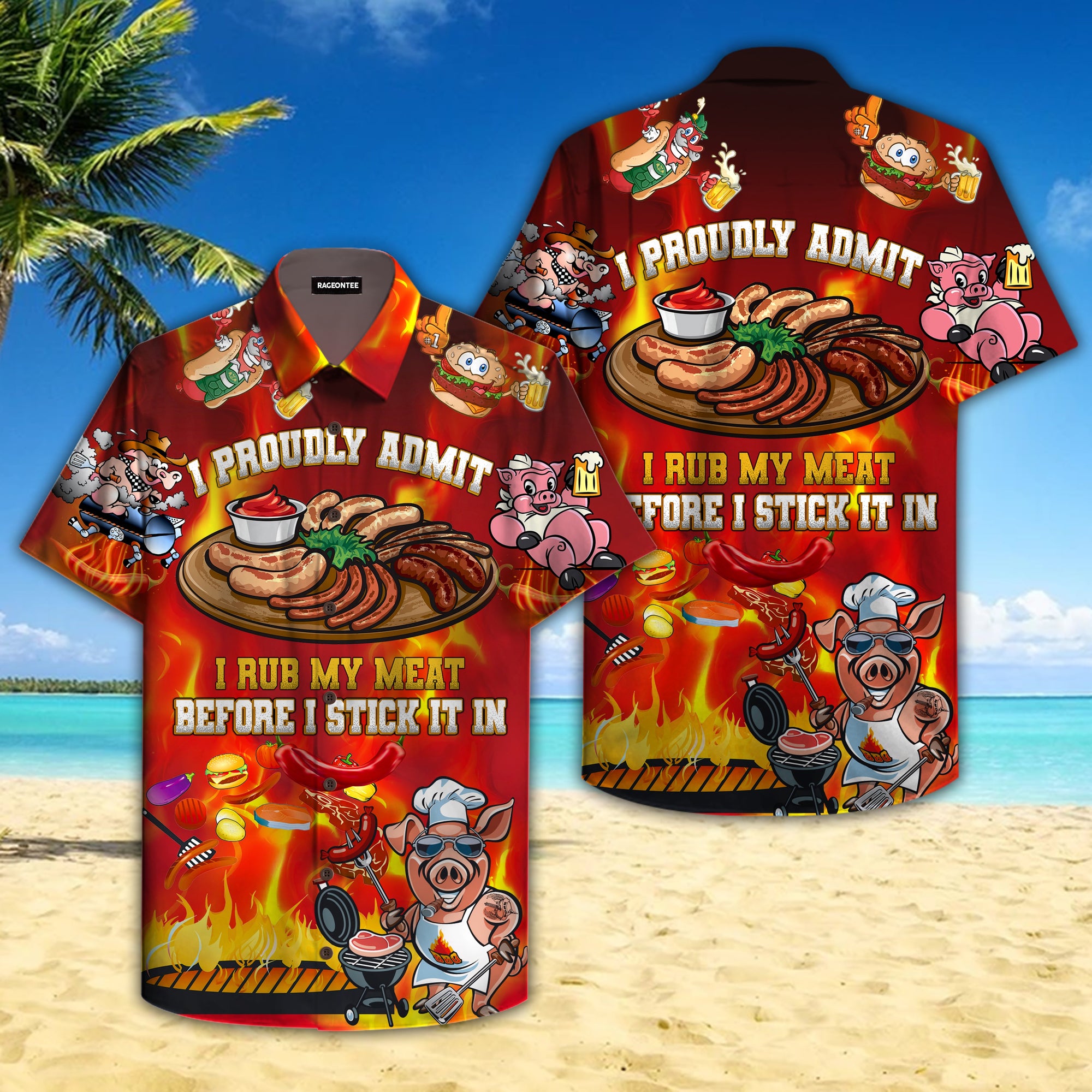 I Rub My Meat Before I Stick It In Hawaiian Shirt Pre10748