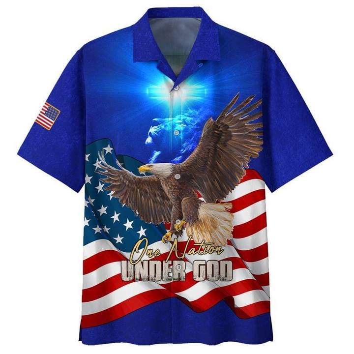Independence Day Eagle Lion Cross Light One Nation Under God Hawaiian Shirt Pre10433 Independence Day Eagle Lion Cross Light One Nation Under God Hawaiian Shirt Pre10433