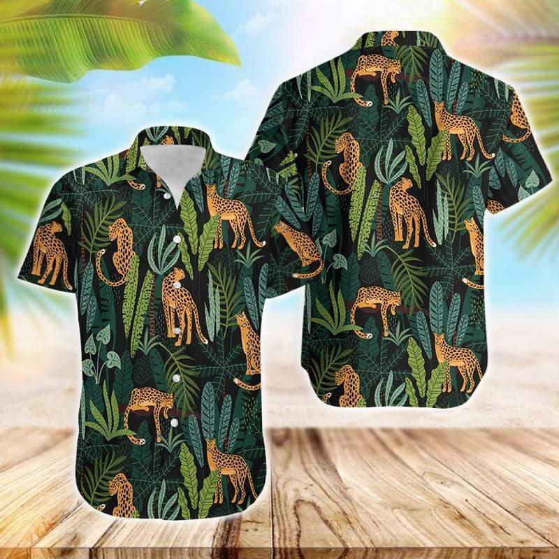 Jaguar Tropical Jungle Hawaiian Shirt Pre12762