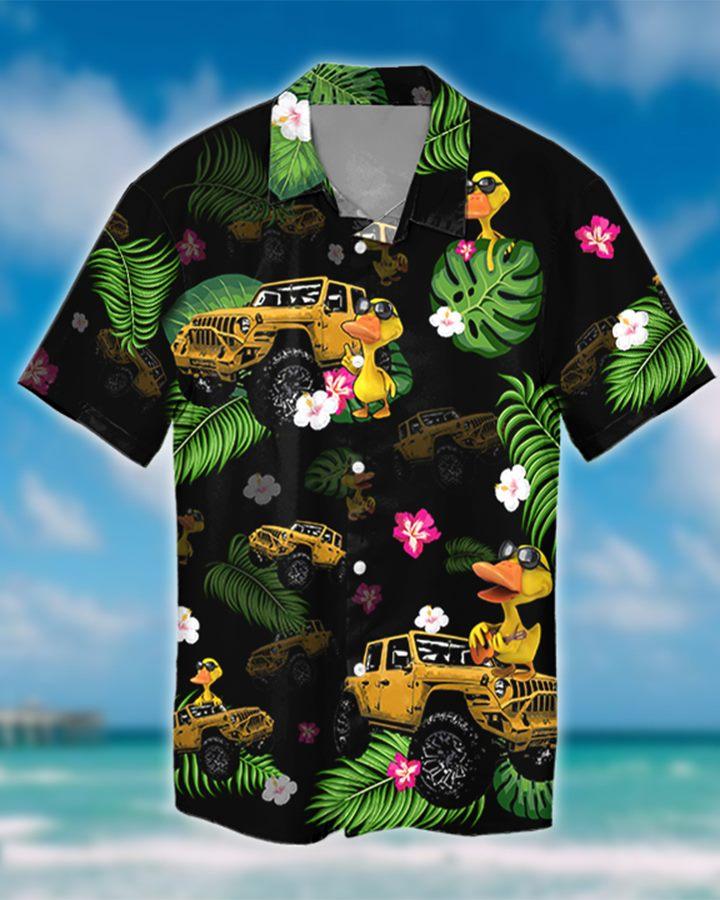 Jeep And Duck Tropical Hawaiian Shirt Pre10099