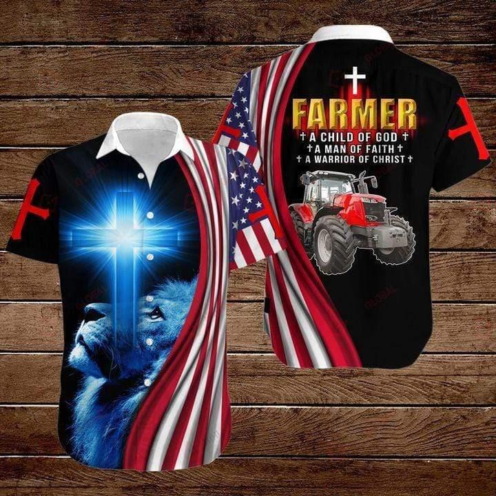 Jeep Farmer A Warrior Of Christ Lion God Hawaiian Shirt Pre12763