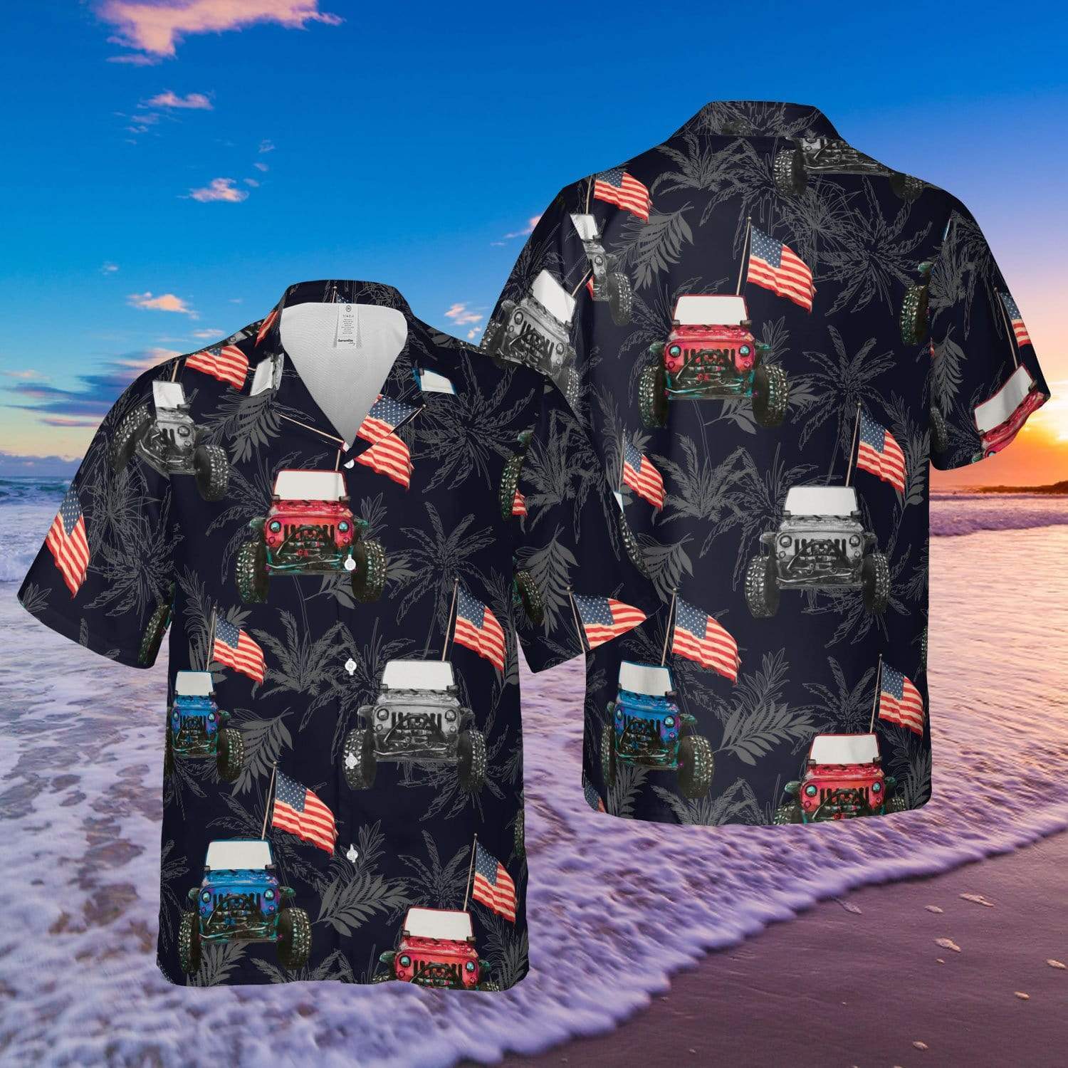 Jeep Flag Independence Day Hawaiian Shirt Pre10831