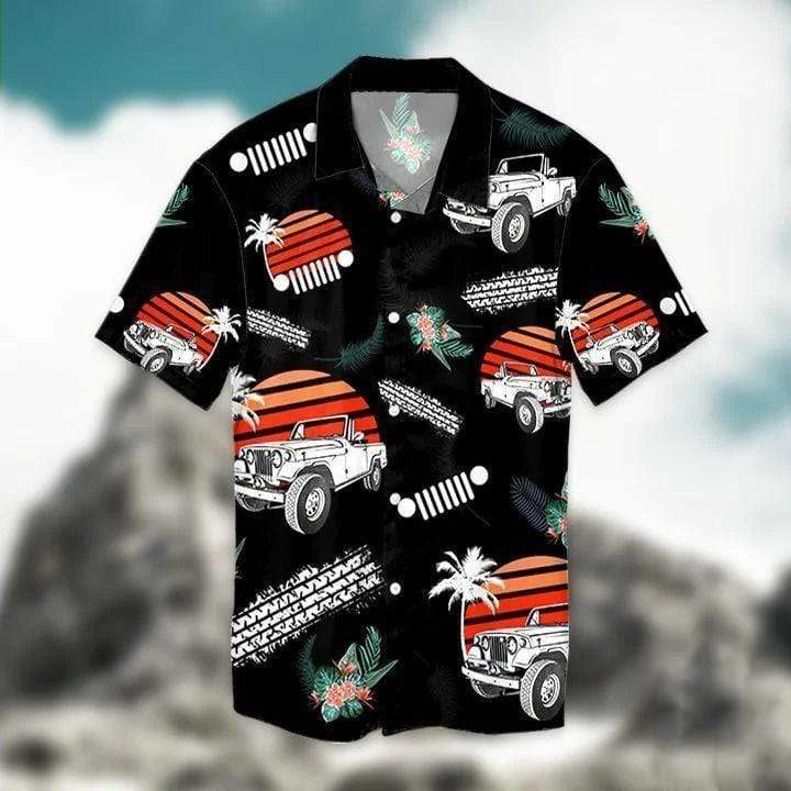 Jeep Retro Vintage Tropical Hawaiian Shirt Pre11519