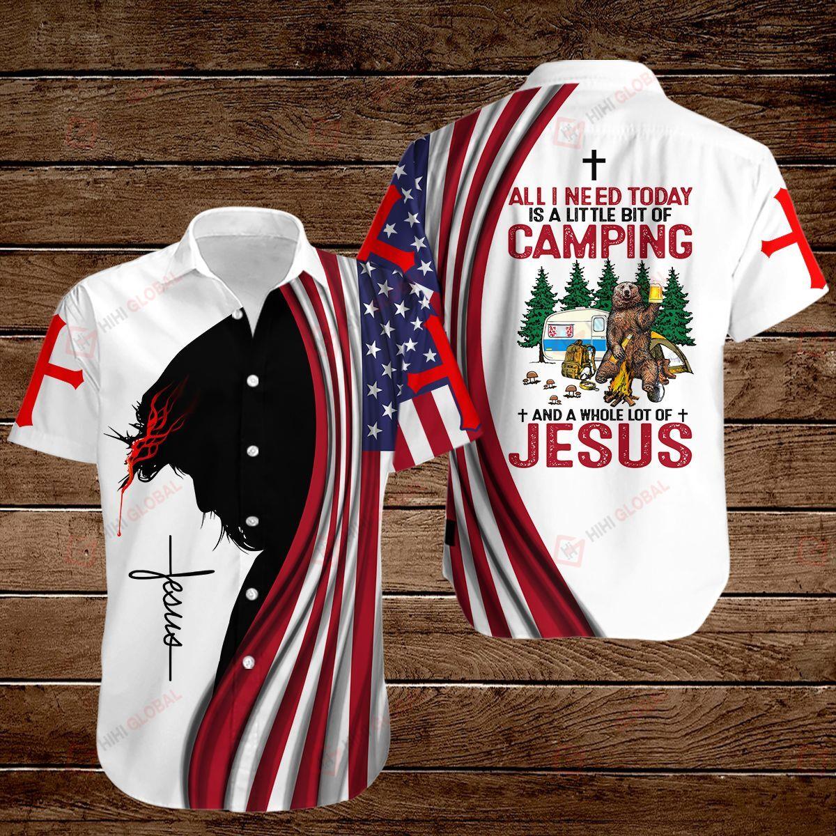 Jesus Camping Hawaiian Shirt Pre12743