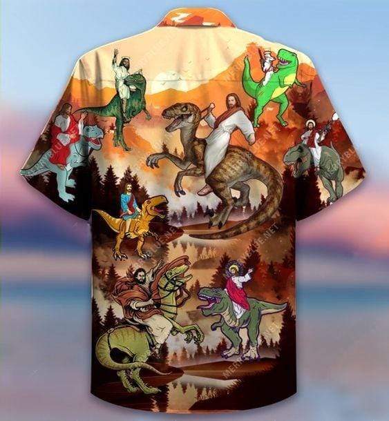 Jesus Rides A Dinosaur Hawaiian Shirt Pre12810 1 » Cool Gifts for You - Mfamilygift Jesus Rides A Dinosaur Hawaiian Shirt Pre12810 1