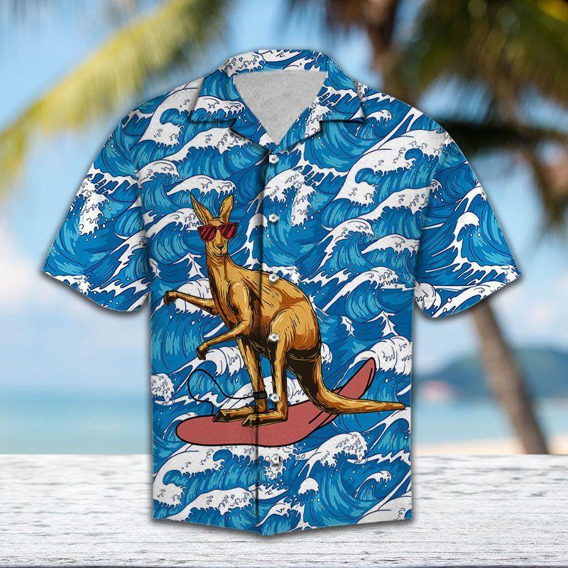 Kangaroo Surfing Hawaiian Shirt Pre12821 Kangaroo Surfing Hawaiian Shirt Pre12821