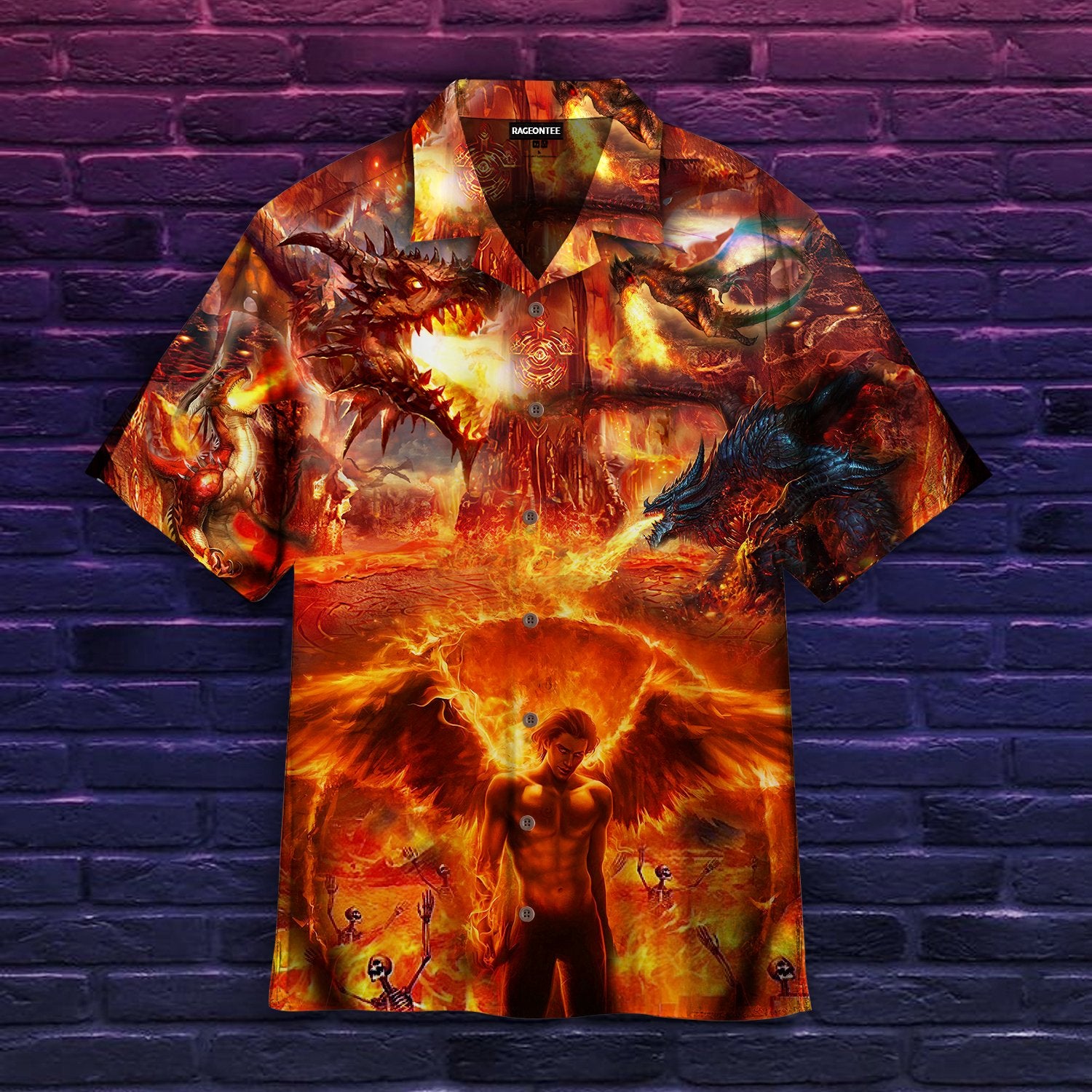 King Of Hell Lucifer Hawaiian Shirt Pre11451 King Of Hell Lucifer Hawaiian Shirt Pre11451
