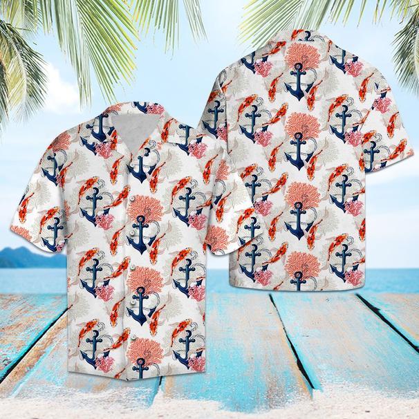 Koi Anchor Hawaiian Shirt Pre10566