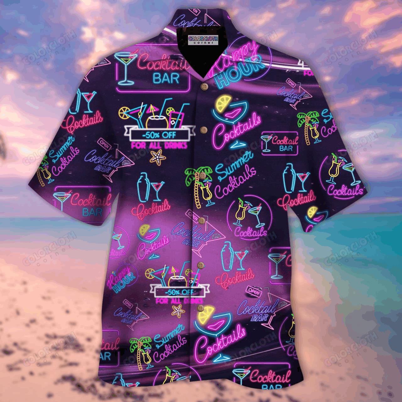 Lets Drink Cocktail Hawaiian Shirt Pre10859