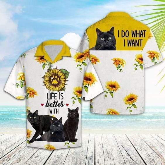 Life Is Better With Cats Unisex Hawaiian Shirt Pre12727