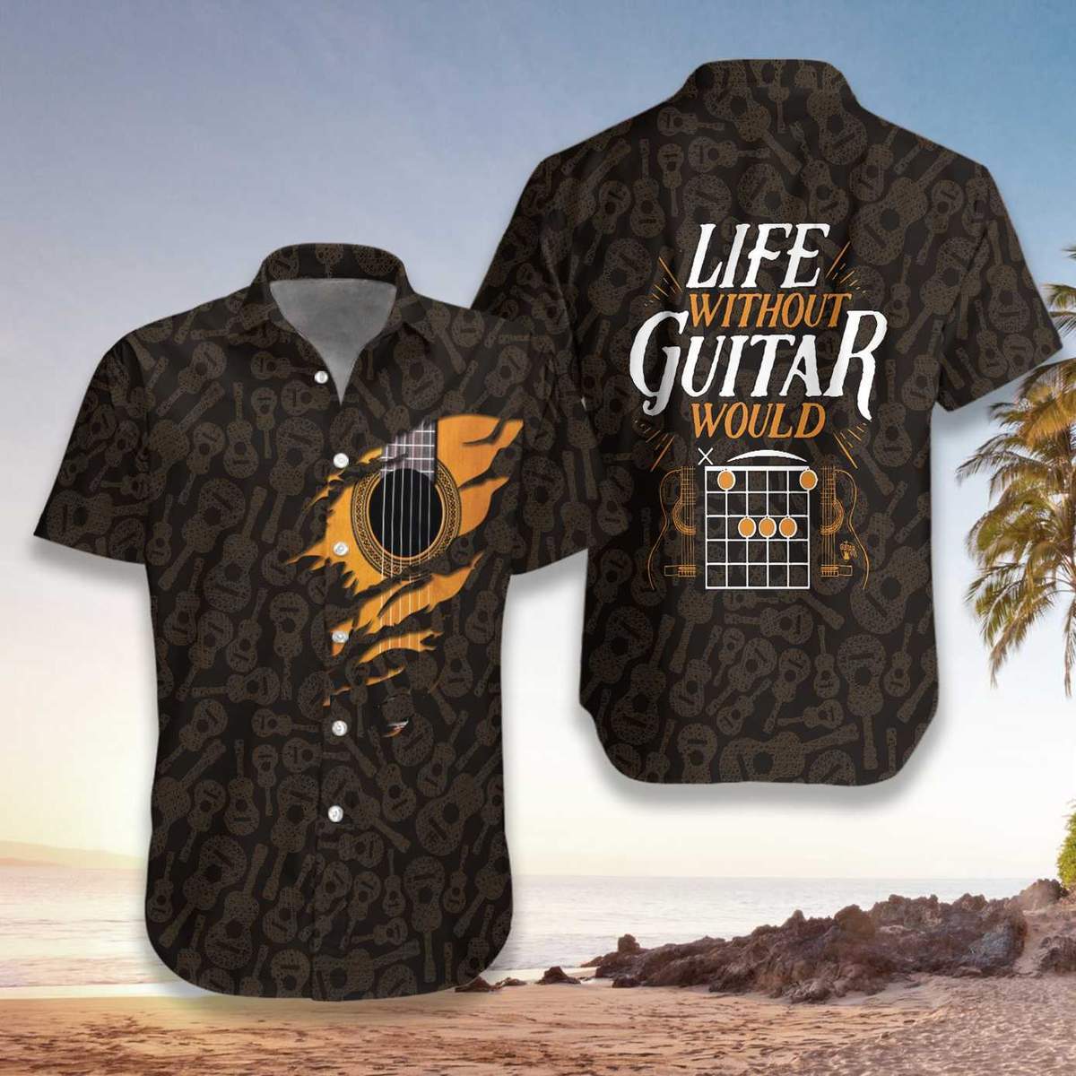 Life Without Guitar Would Be Flat Hawaiian Shirt Pre12741
