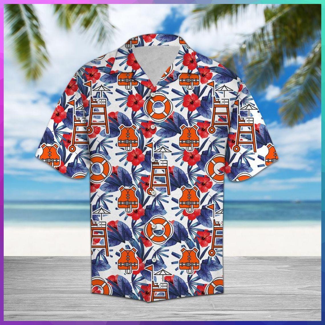 Lifeguard Palm Hawaiian Shirt Pre10924 Lifeguard Palm Hawaiian Shirt Pre10924