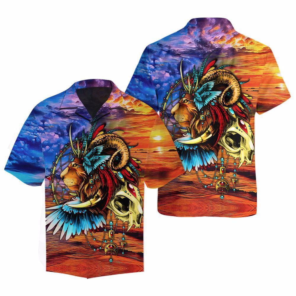 Lion Native Multicolor Hawaiian Shirt Pre12739