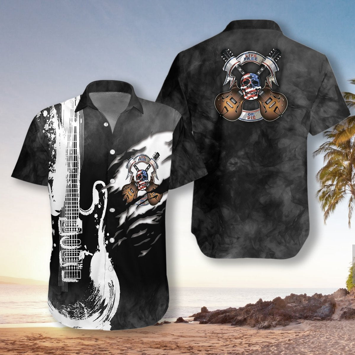 Live Free Or Die Guitar Hawaiian Shirt Pre12711