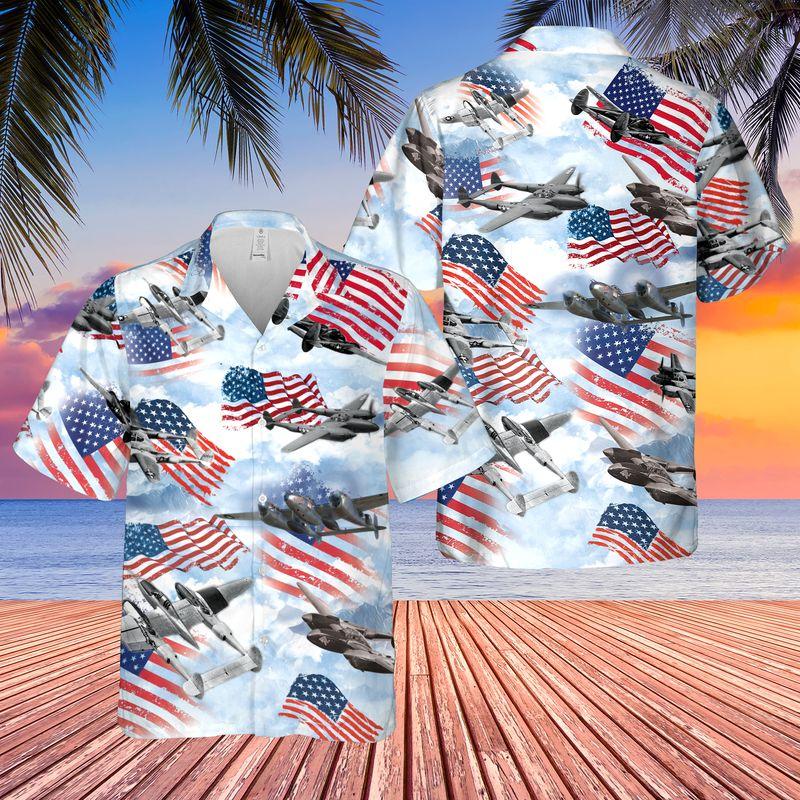 Lockheed P-38 Lightnings Hawaiian Shirt Pre11486 Lockheed P-38 Lightnings Hawaiian Shirt Pre11486