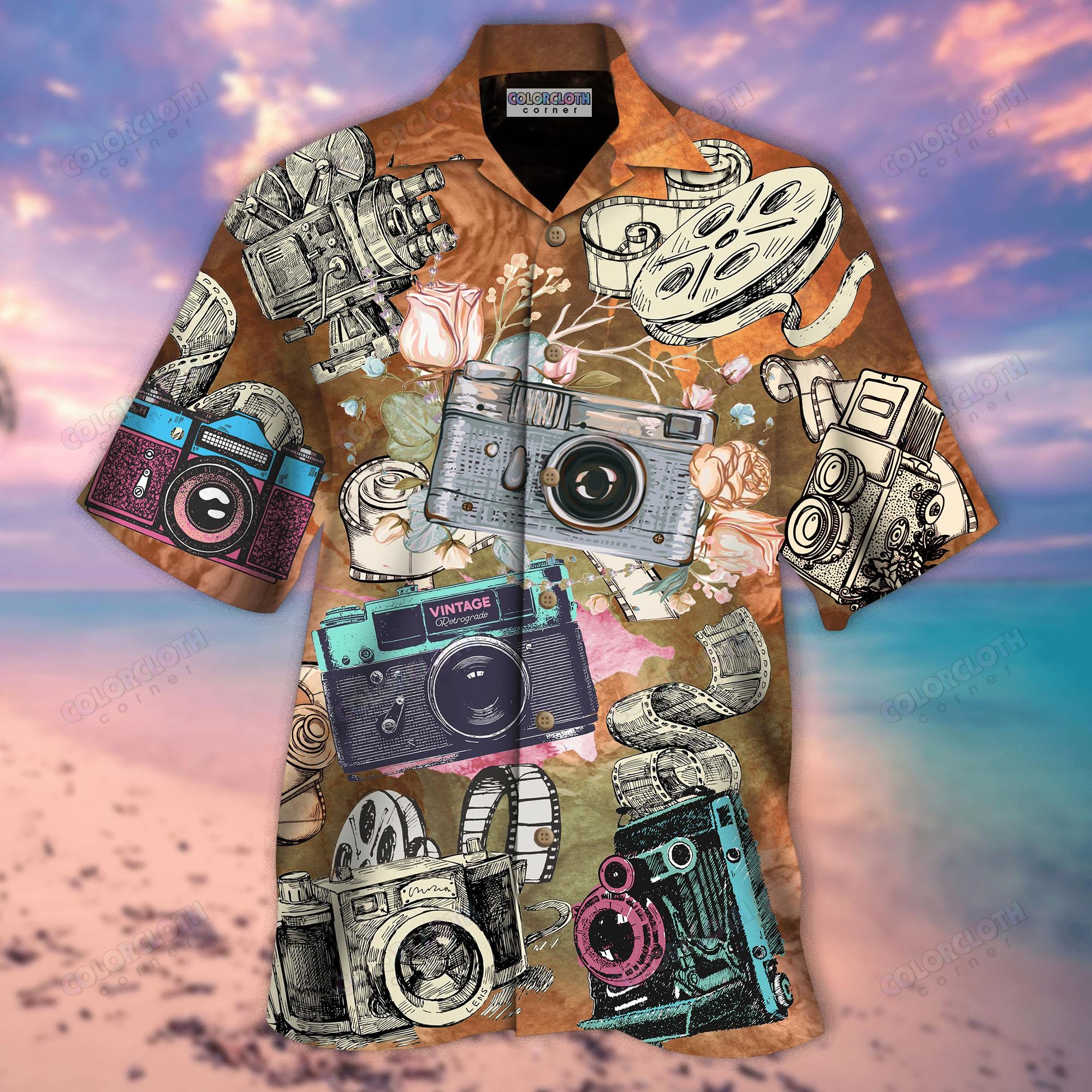 Look At Old Cameras Hawaiian Shirt Pre10917 Look At Old Cameras Hawaiian Shirt Pre10917