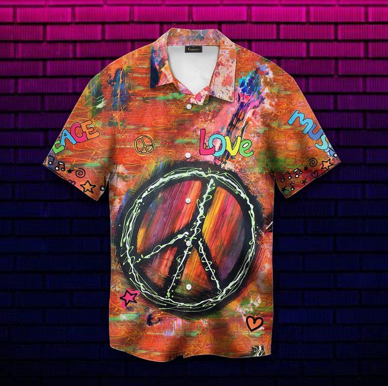 Love Peace And Music Hawaiian Shirt Pre11126
