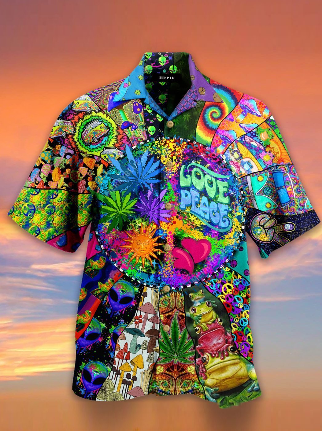 Love Peace Vintage Hawaiian Shirt Pre12694 Love Peace Vintage Hawaiian Shirt Pre12694