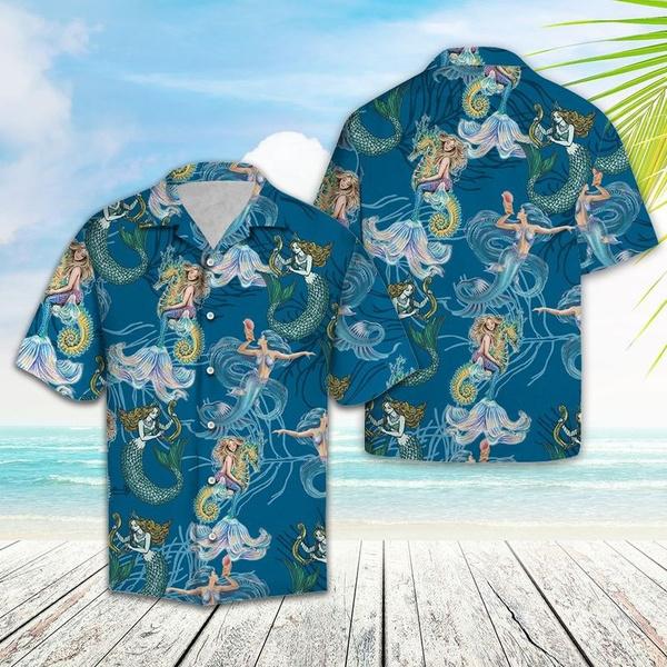Lovely Mermaid Sea Horse Coral Reef Hawaiian Shirt Pre10494 Lovely Mermaid Sea Horse Coral Reef Hawaiian Shirt Pre10494