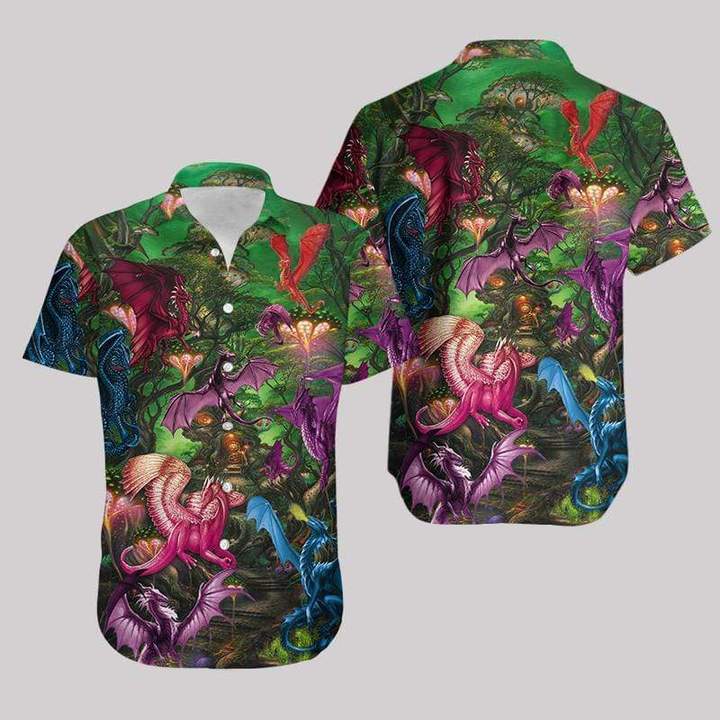 Magical Dragon In The Forest Hawaiian Shirt Pre12699