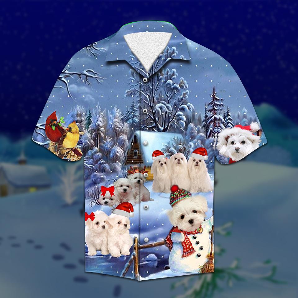 Maltese Christmas Hawaiian Shirt Pre12714