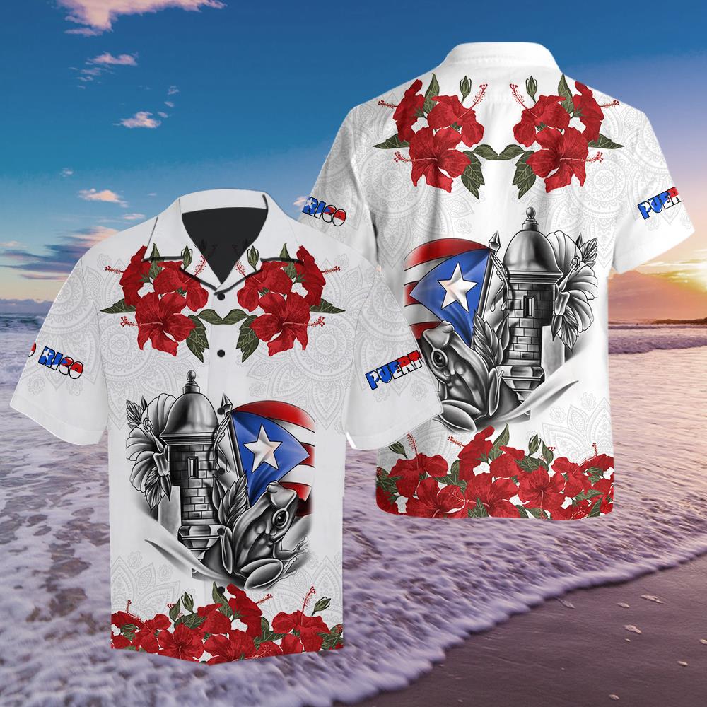 Manga Flower Puerto Rico Hawaiian Shirt Pre12701