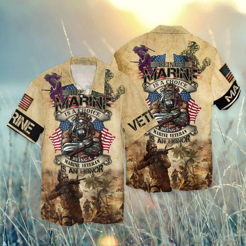 Marine Veteran Hawaiian Shirt Pre11473