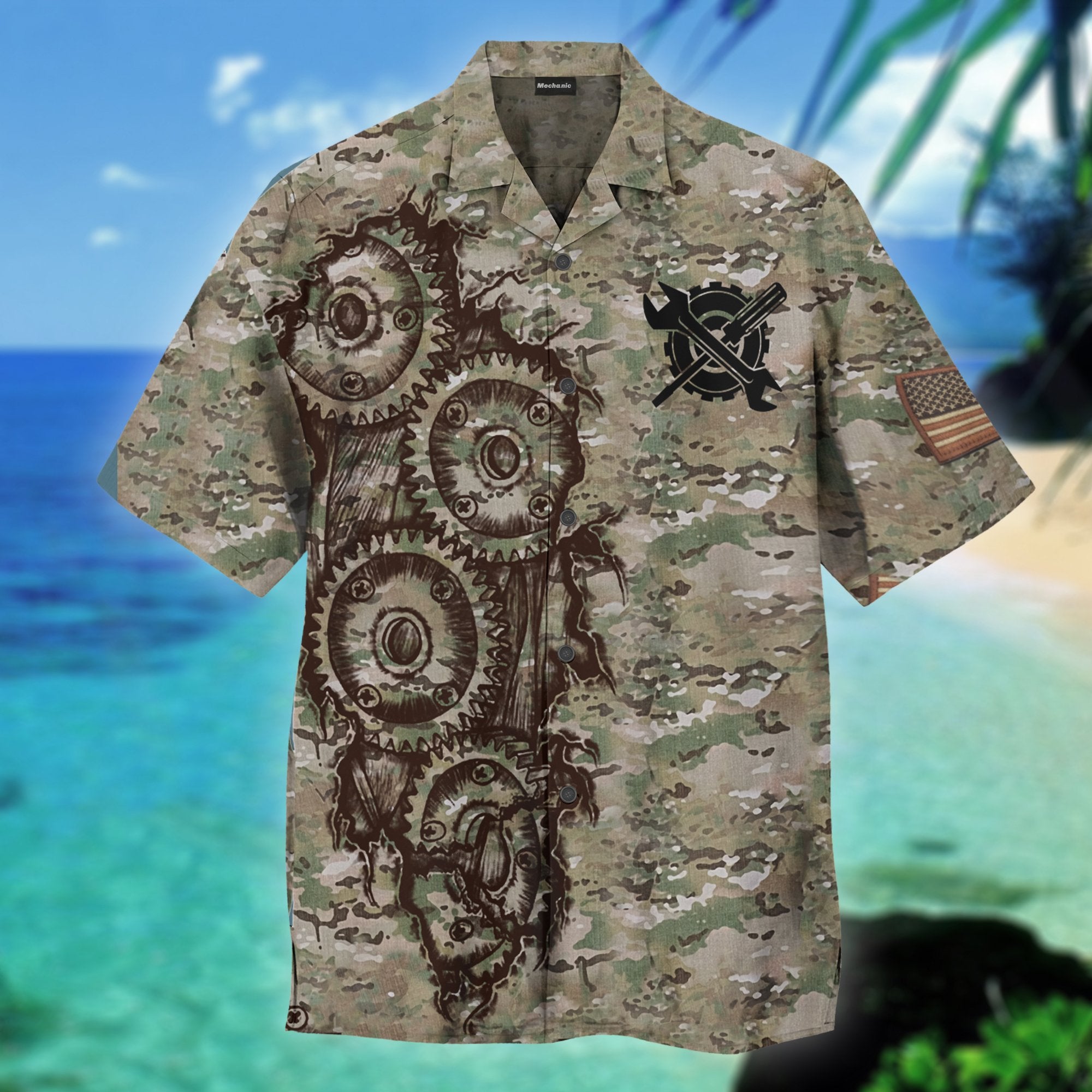 Mechanic Us Army Camo Hawaiian Shirt Pre12649 Mechanic Us Army Camo Hawaiian Shirt Pre12649