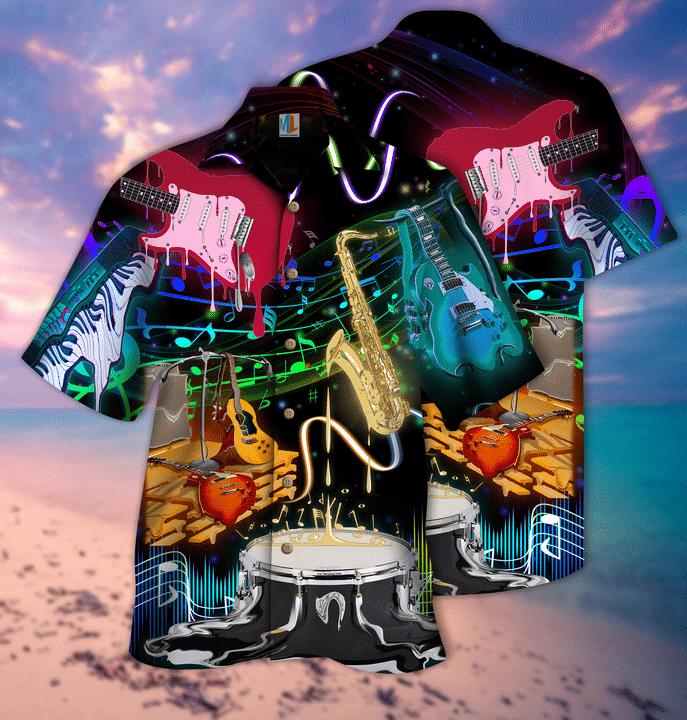 Melting Musical Instruments Hawaiian Shirt Pre12627 Melting Musical Instruments Hawaiian Shirt Pre12627