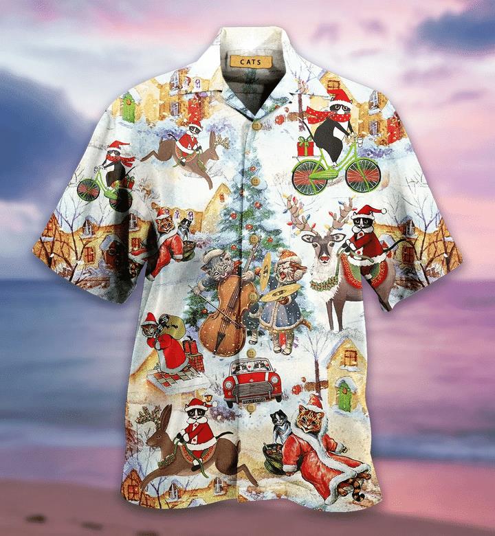 Meowy Christmas Hawaiian Shirt Pre12629