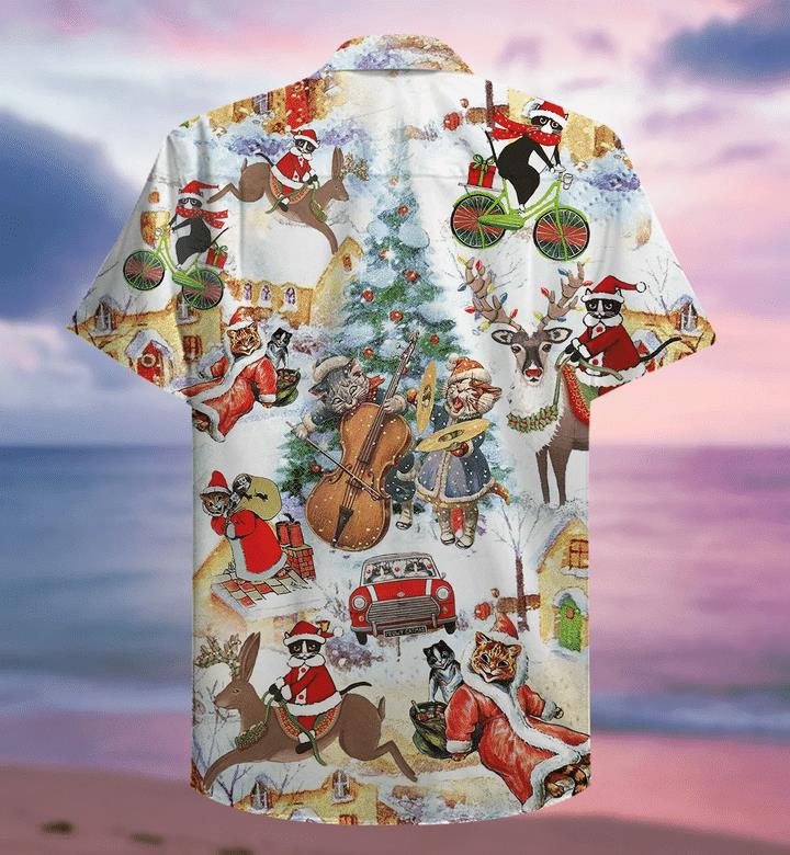 Meowy Christmas Hawaiian Shirt Pre12629 1 » Cool Gifts for You - Mfamilygift Meowy Christmas Hawaiian Shirt Pre12629 1
