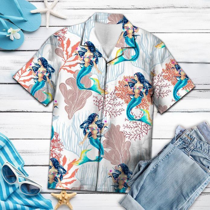 Mermaid Coral Hawaiian Shirt Pre10500